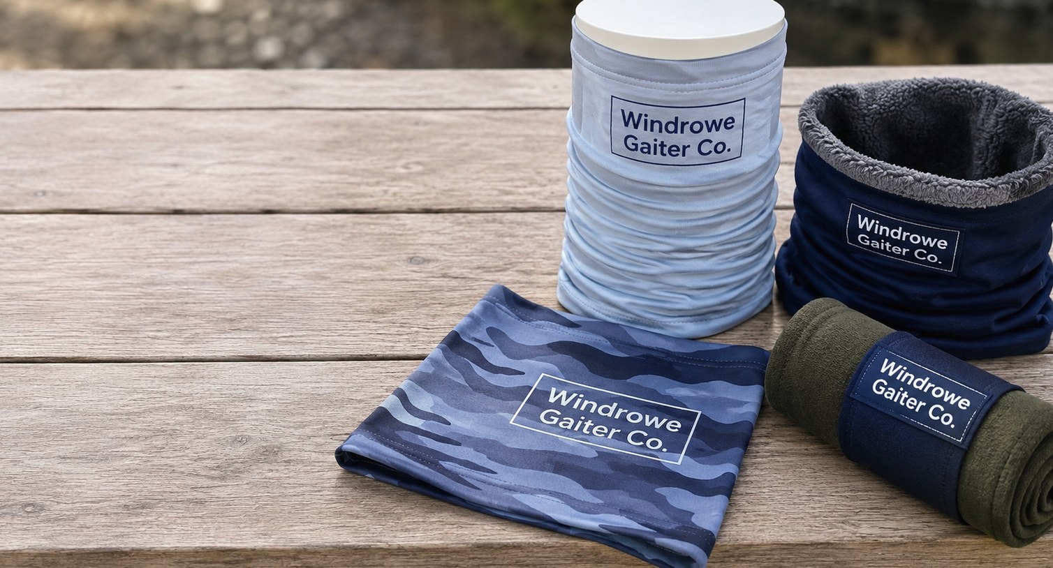 Custom printed neck gaiters with logo