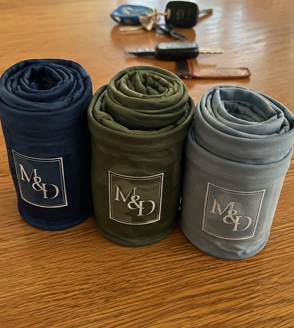 Personalized neck gaiters — customer photo